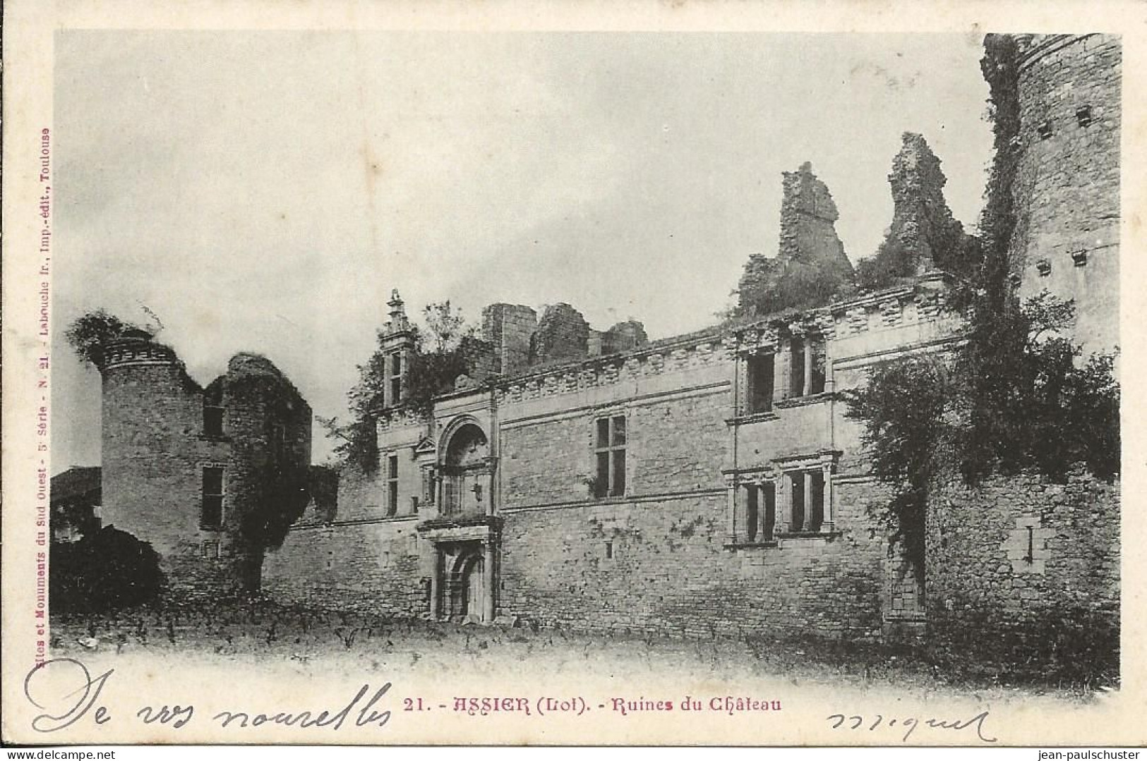 46 -  Assier -Ruines Du Château    ** CPA Précurseur  ** - Assier