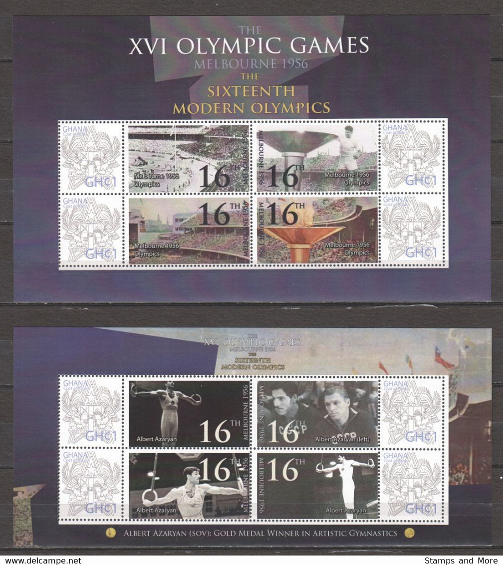 Ghana - SUMMER OLYMPICS MELBOURNE 1956 - Set 2 Of 2 MNH Sheets - Estate 1956: Melbourne