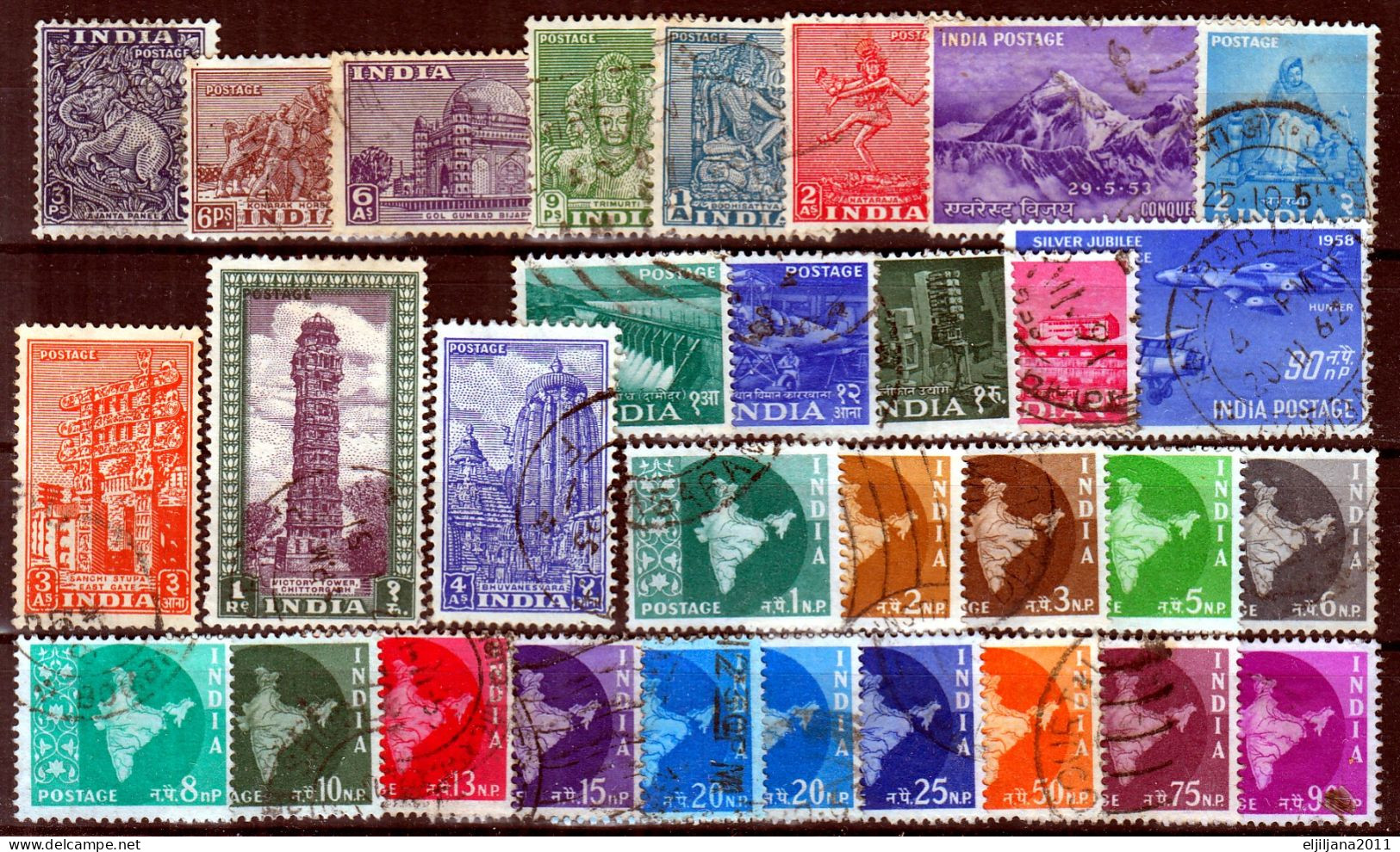 Action !! SALE !! 50 % OFF !! ⁕ INDIA 1949 - 1980 ⁕ Small Collection / Lot ⁕ 52v Used - See Scan - Lots & Serien