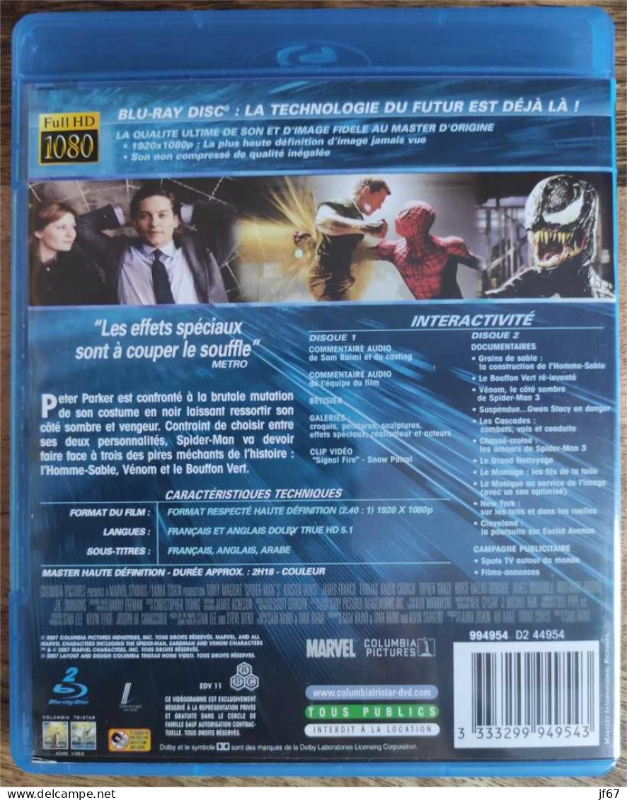 Spider-man 3 (Blu-ray 2 Disques) - Autres Formats