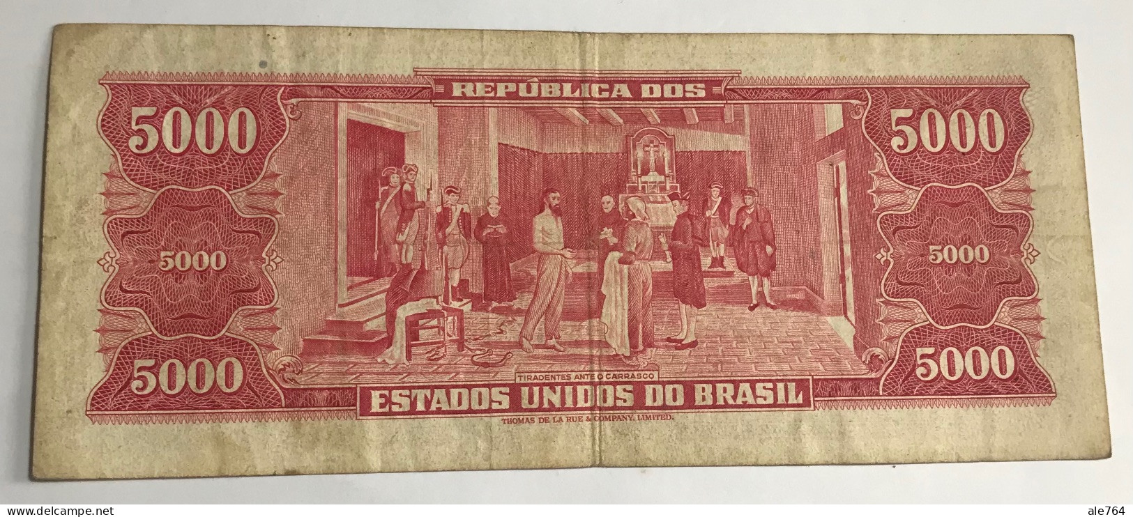 Brasil Banknotes 5000 Cruzeiros, 1964 Serie 395a, P 182, Segunda Estampa. - Brésil