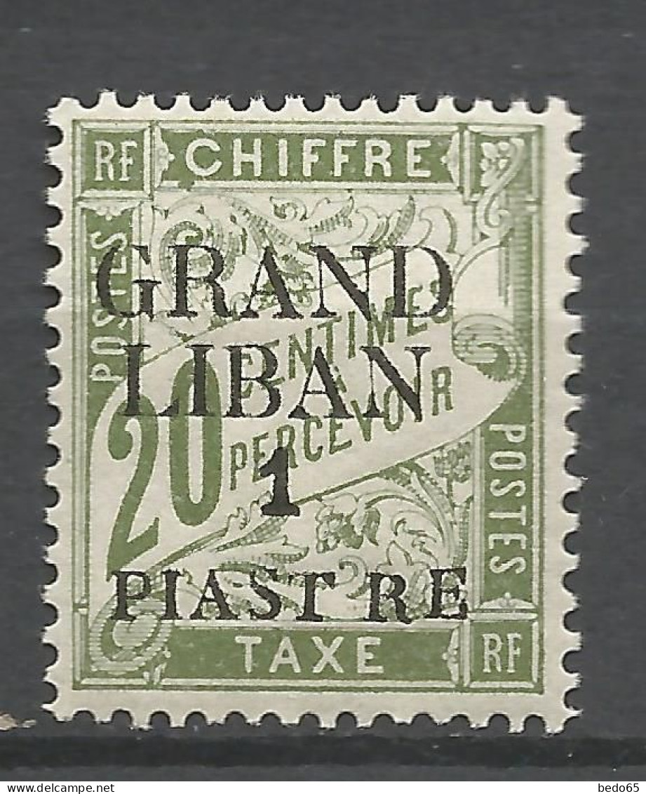 GRAND LIBAN TAXE  N° 2 Variétée T Et R Espacé NEUF*  TRACE DE CHARNIERE  / Hinge  / MH - Strafport