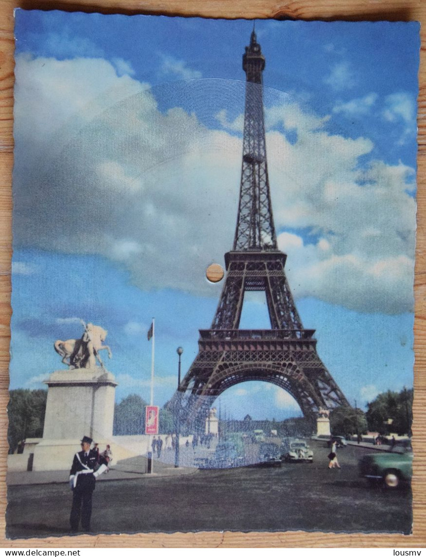 Disque 45 Tours Gravé Sur Carte Postale - Phonoscope - Chanson  Quien Sera (Boléro) P Betran-Ruiz - Paris - Tour Eiffel - Formats Spéciaux