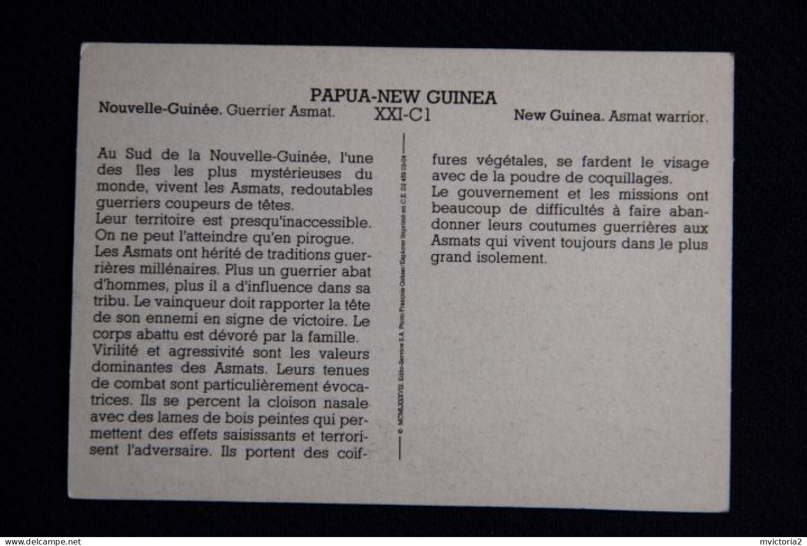 OCEANIE  - PAPOUASIE NOUVELLE GUINEE : Guerrier ASMAT - Papouasie-Nouvelle-Guinée