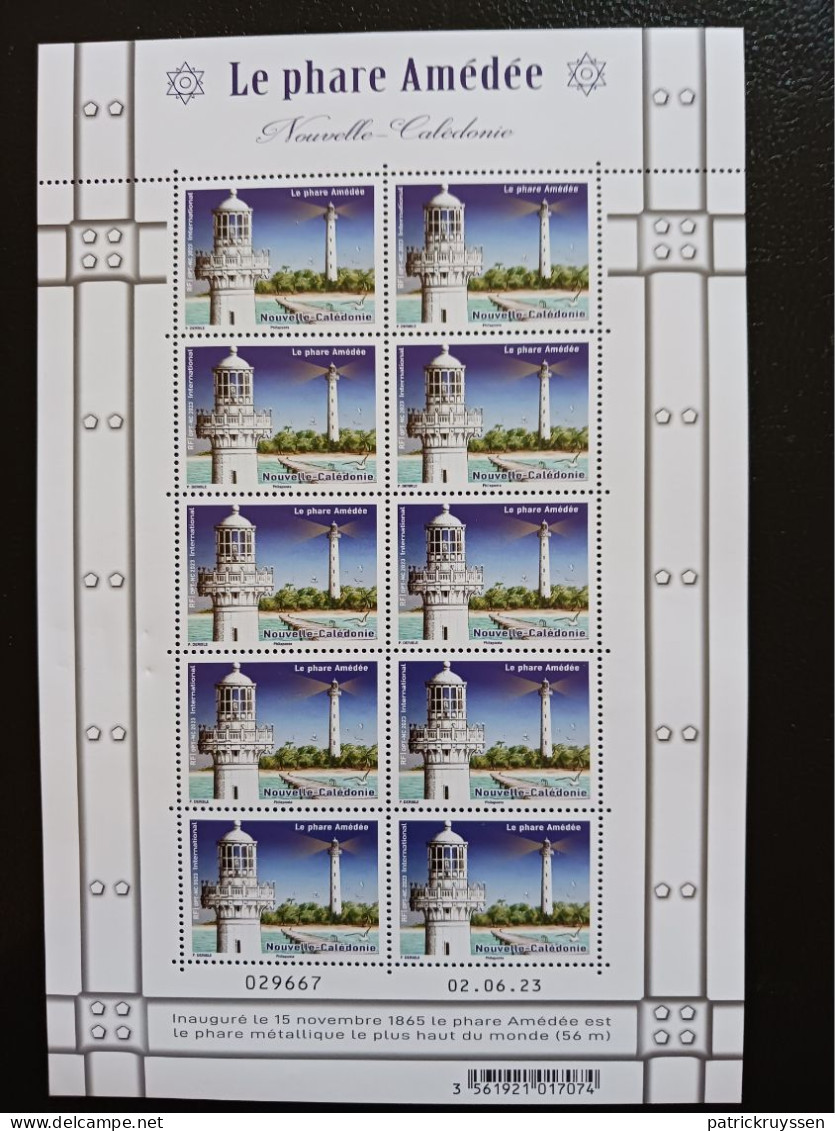 Caledonia 2023 Caledonie Lighthouse AMEDEE Phare Leuchtturm Faro 10v Mnh FULL SHEET - Nuovi