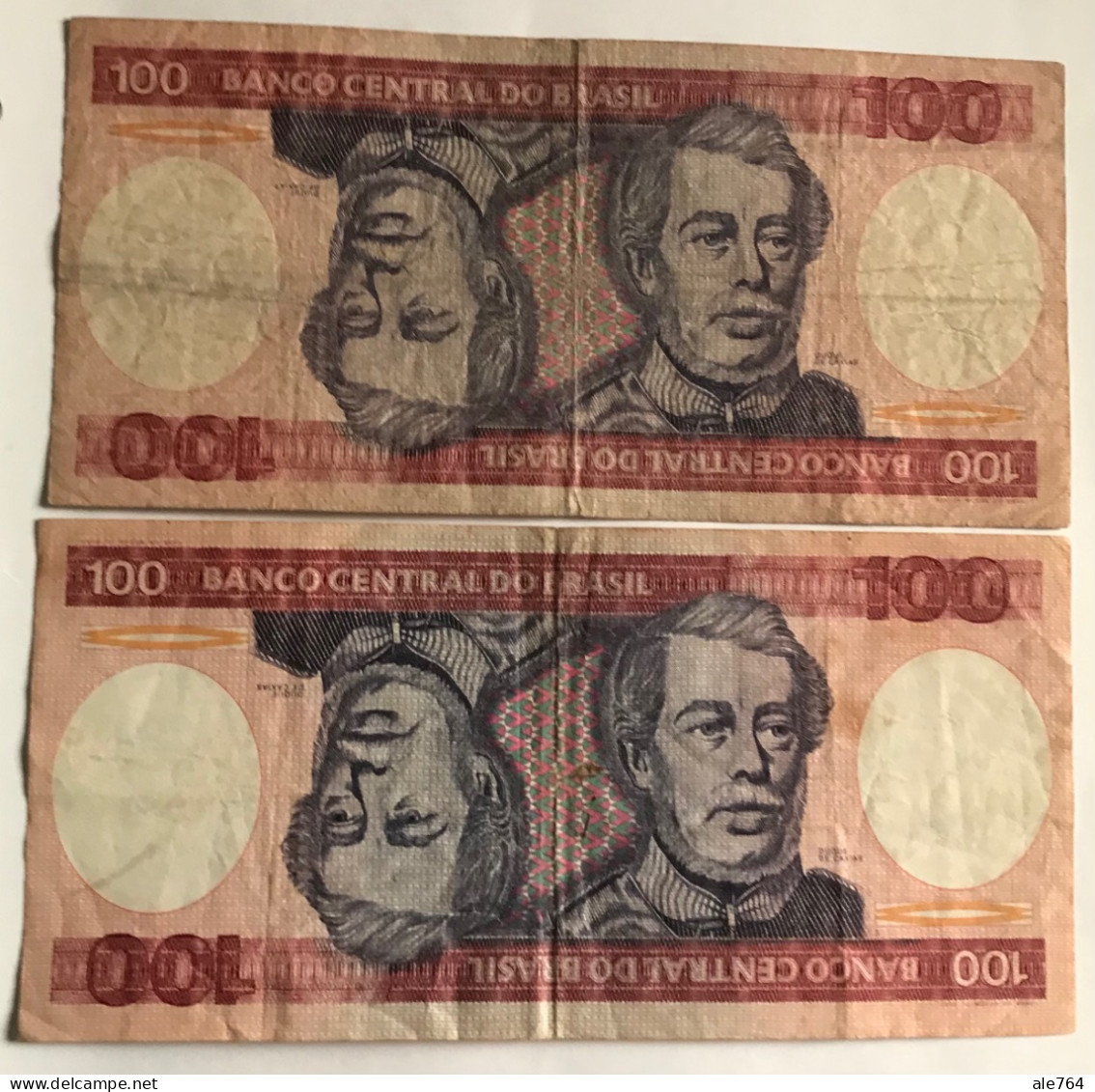 Brasil Banknotes 100 Cruzeiros (2) Dif.Firmas, P198, 500,1000 Cruzeiros 1981, P 200/1. - Brésil