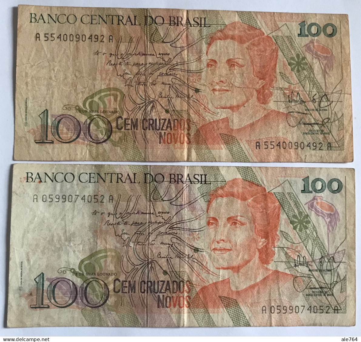 Brasil Banknotes 100 Novos Cruzados (2), 1990, P 220. - Brésil