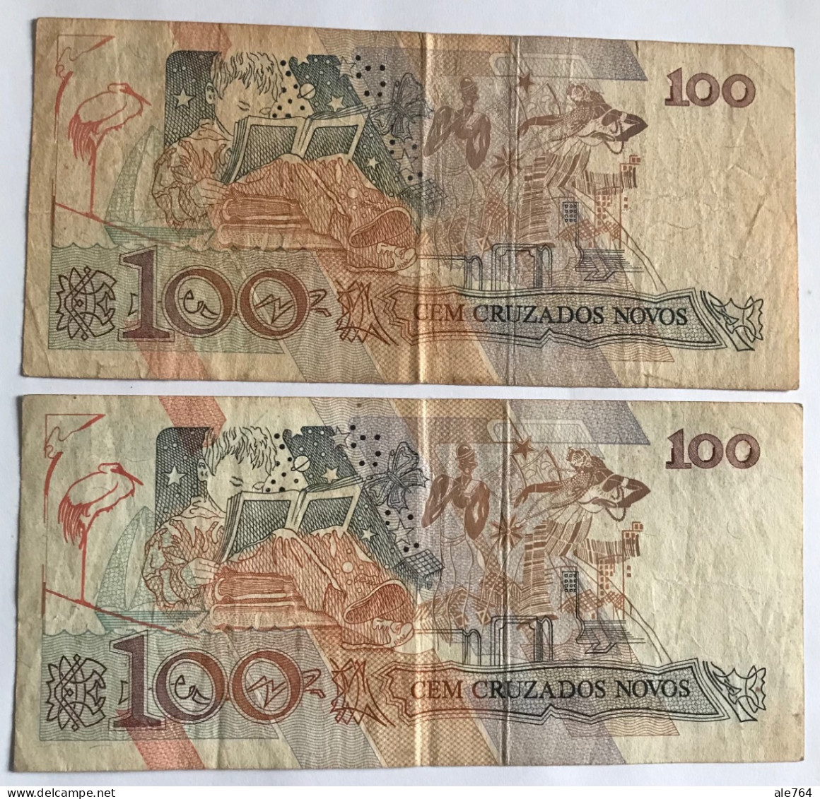 Brasil Banknotes 100 Novos Cruzados (2), 1990, P 220. - Brésil