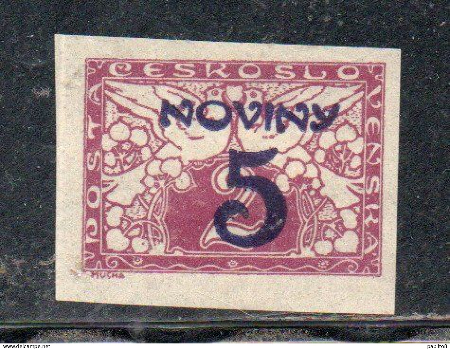 CZECH REPUBLIC REPUBBLICA CECA CZECHOSLOVAKIA CESKA CECOSLOVACCHIA 1926 NEWSPAPER STAMPS NOVINY SURCHARGED 5h On 2h MLH - Zeitungsmarken