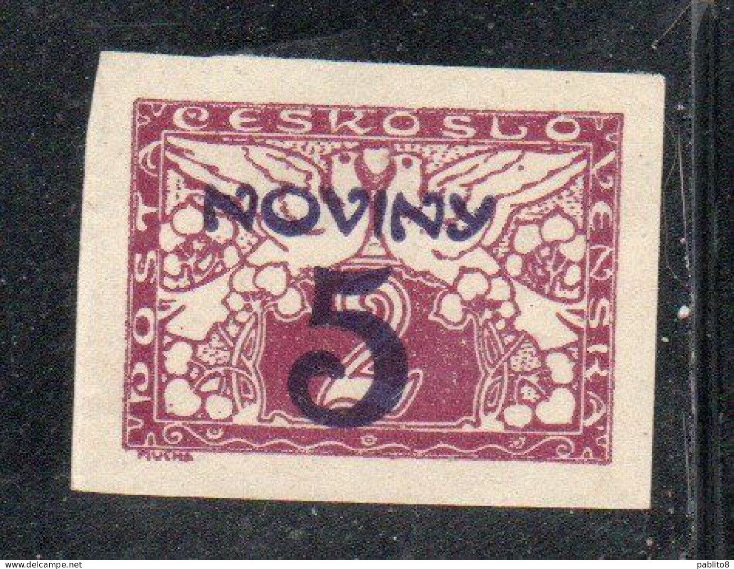 CZECH REPUBLIC REPUBBLICA CECA CZECHOSLOVAKIA CESKA CECOSLOVACCHIA 1926 NEWSPAPER STAMPS NOVINY SURCHARGED 5h On 2h MNH - Francobolli Per Giornali