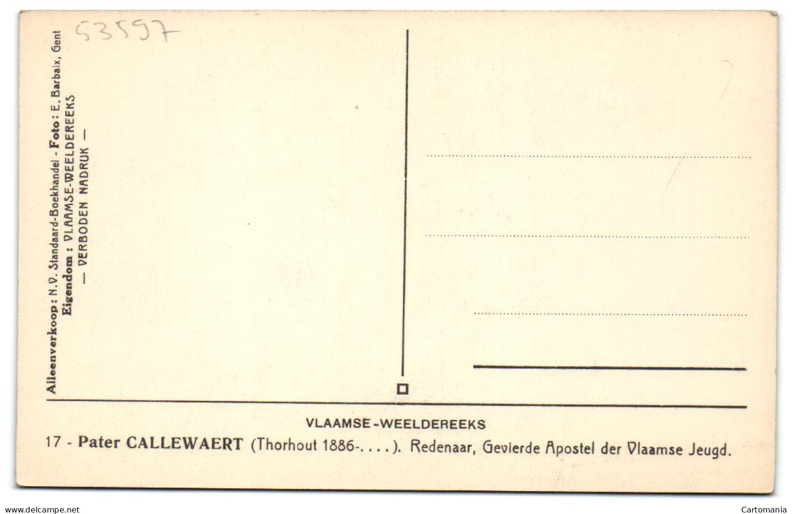 Pater Callecaert (Thorhout 1886- …) - Redenaar Gevierde Apostel Der Vlaamse Jeugd - Torhout
