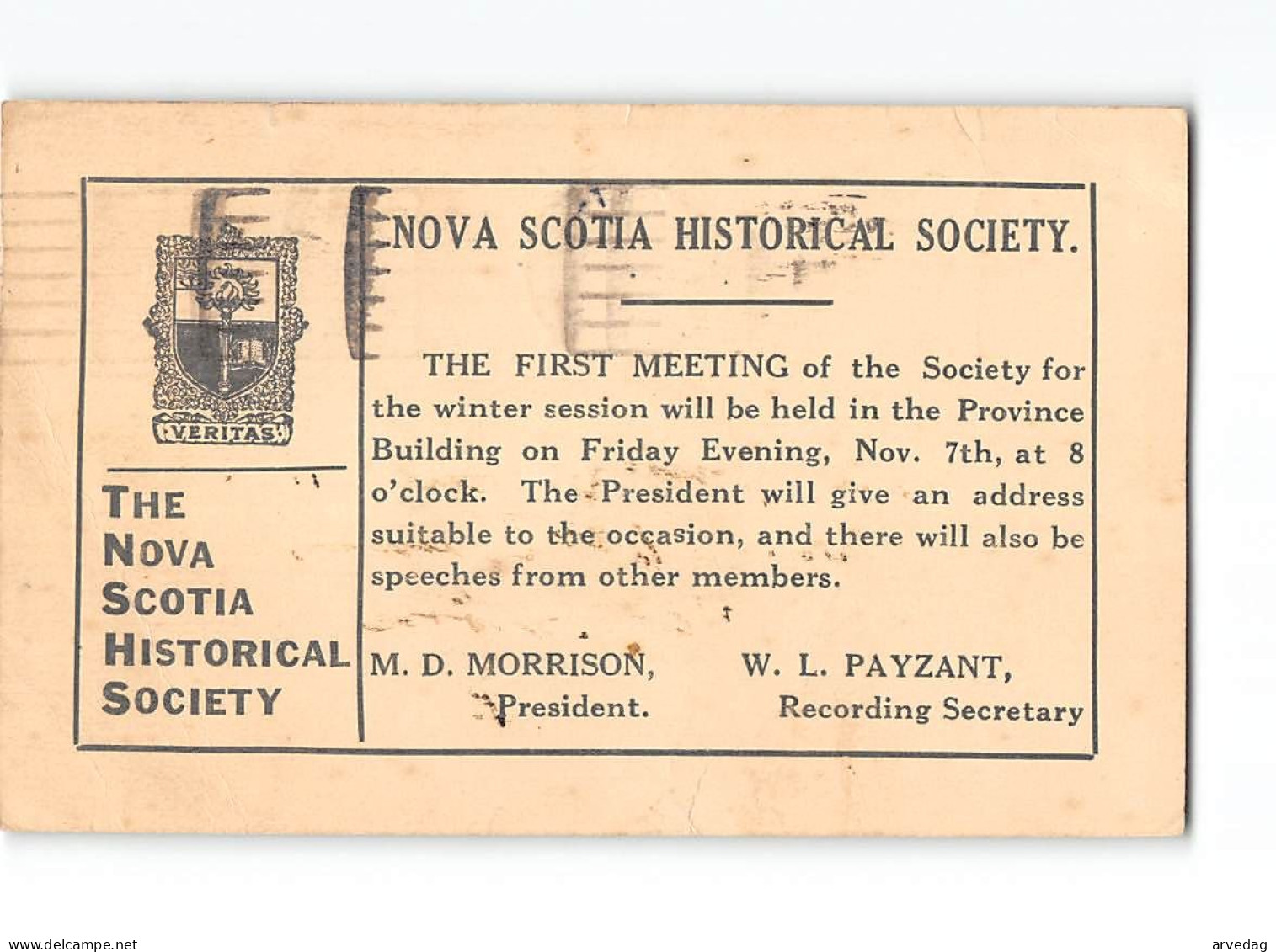 18050 CANADA HALIFAX NOVA SCOTIA HISTORICAL SOCIETY To SANDWICH - 1930 - 1903-1954 Kings