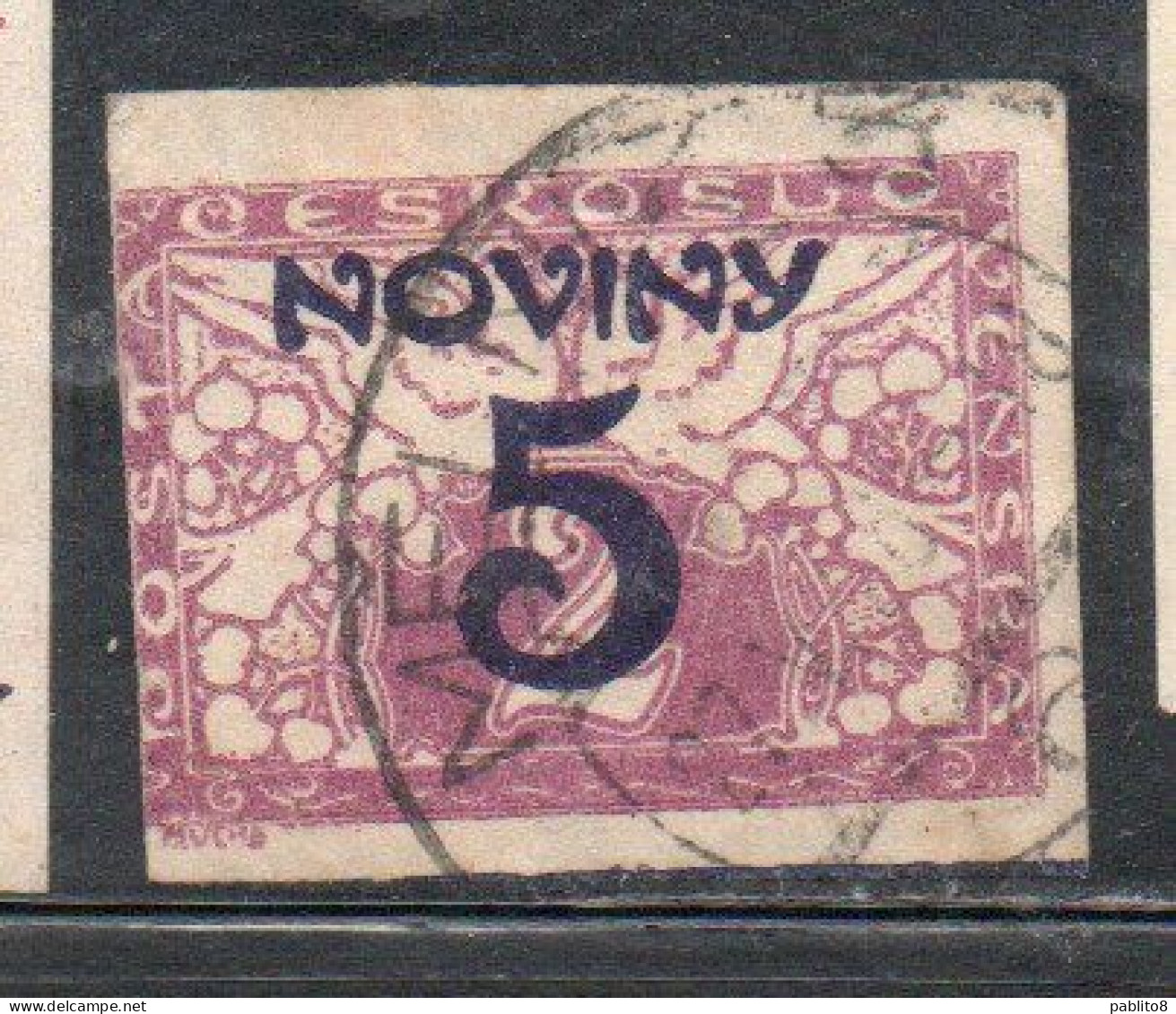 CZECH REPUBLIC REPUBBLICA CECA CZECHOSLOVAKIA CESKA CECOSLOVACCHIA 1926 NEWSPAPER STAMPS NOVINY SURCHARGED 5h On 2h USED - Newspaper Stamps