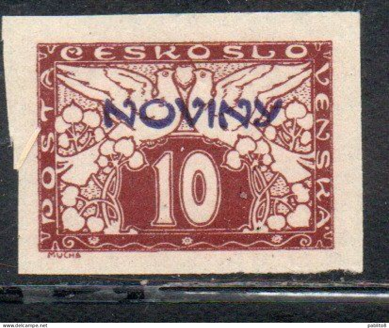 CZECH REPUBLIC REPUBBLICA CECA CZECHOSLOVAKIA CESKA CECOSLOVACCHIA 1926 NEWSPAPER STAMPS NOVINY 10h MH - Dagbladzegels