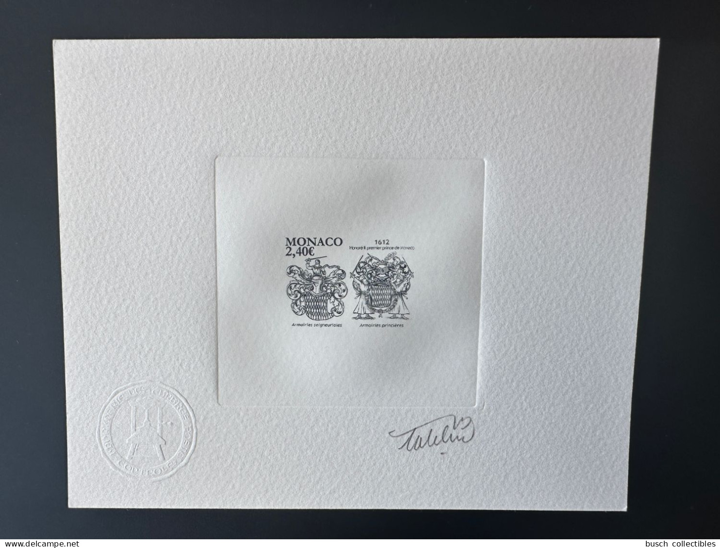 Monaco 2012 YT 2843 Epreuve D'artiste Proof 400e Anniversaire Titre Prince Armoiries Seigneuriales Princières Honoré II - Unused Stamps