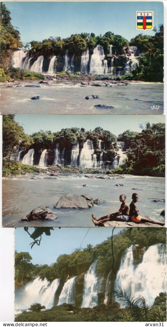 B A N G U I   -CHUTES Du BAOLI - LOT De 3 CPSM - - República Centroafricana