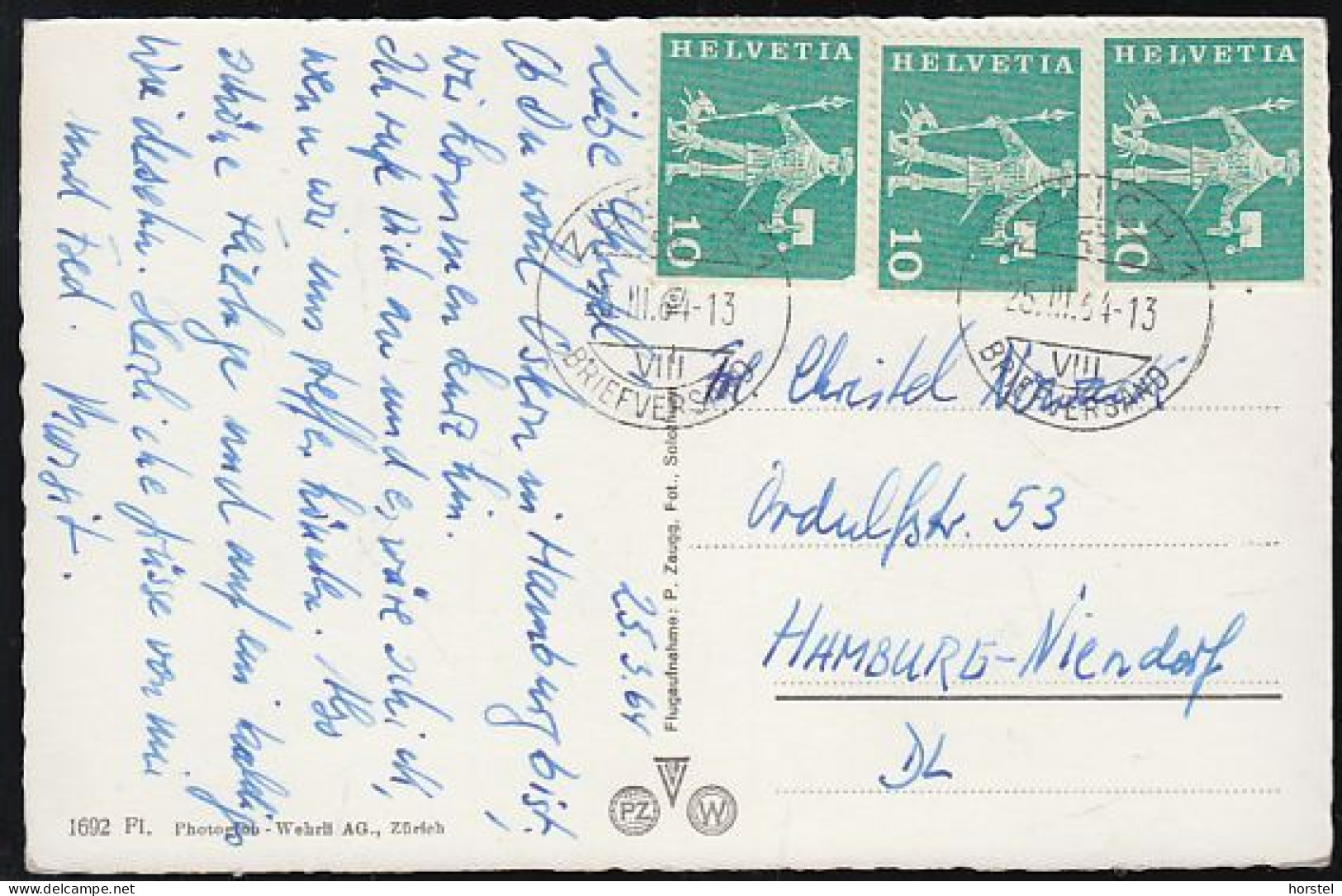 Schweiz - 8706 Meilen - Ortsansicht Mit Fähre - Kirche - Luftbild - Aerial View - 3x Nice Stamps - Meilen