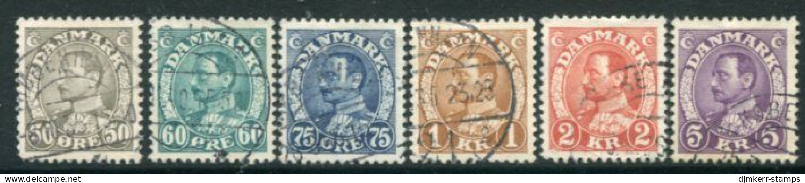 DENMARK 1934 King Christian X Definitive Used.  Michel 210-14 - Usati