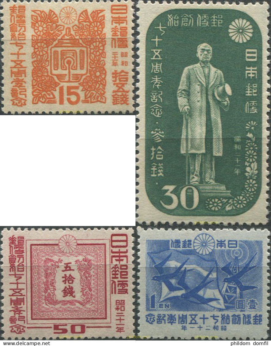 677929 HINGED JAPON 1946 75 ANIVERSARIO DEL SERVICIO POSTAL - Unused Stamps
