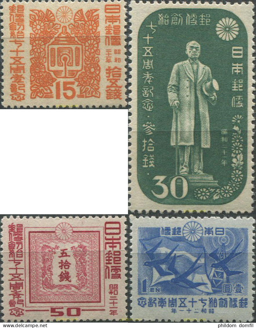 677929 HINGED JAPON 1946 75 ANIVERSARIO DEL SERVICIO POSTAL - Neufs