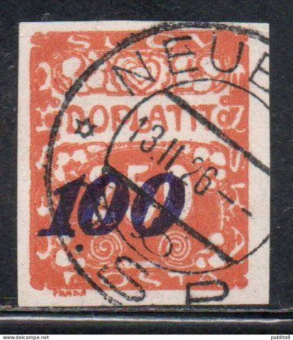 CZECH CECA CZECHOSLOVAKIA CESKA CECOSLOVACCHIA 1925 POSTAGE DUE  DOPLATIT SURCHARGED 100 On 250h USED - Timbres-taxe