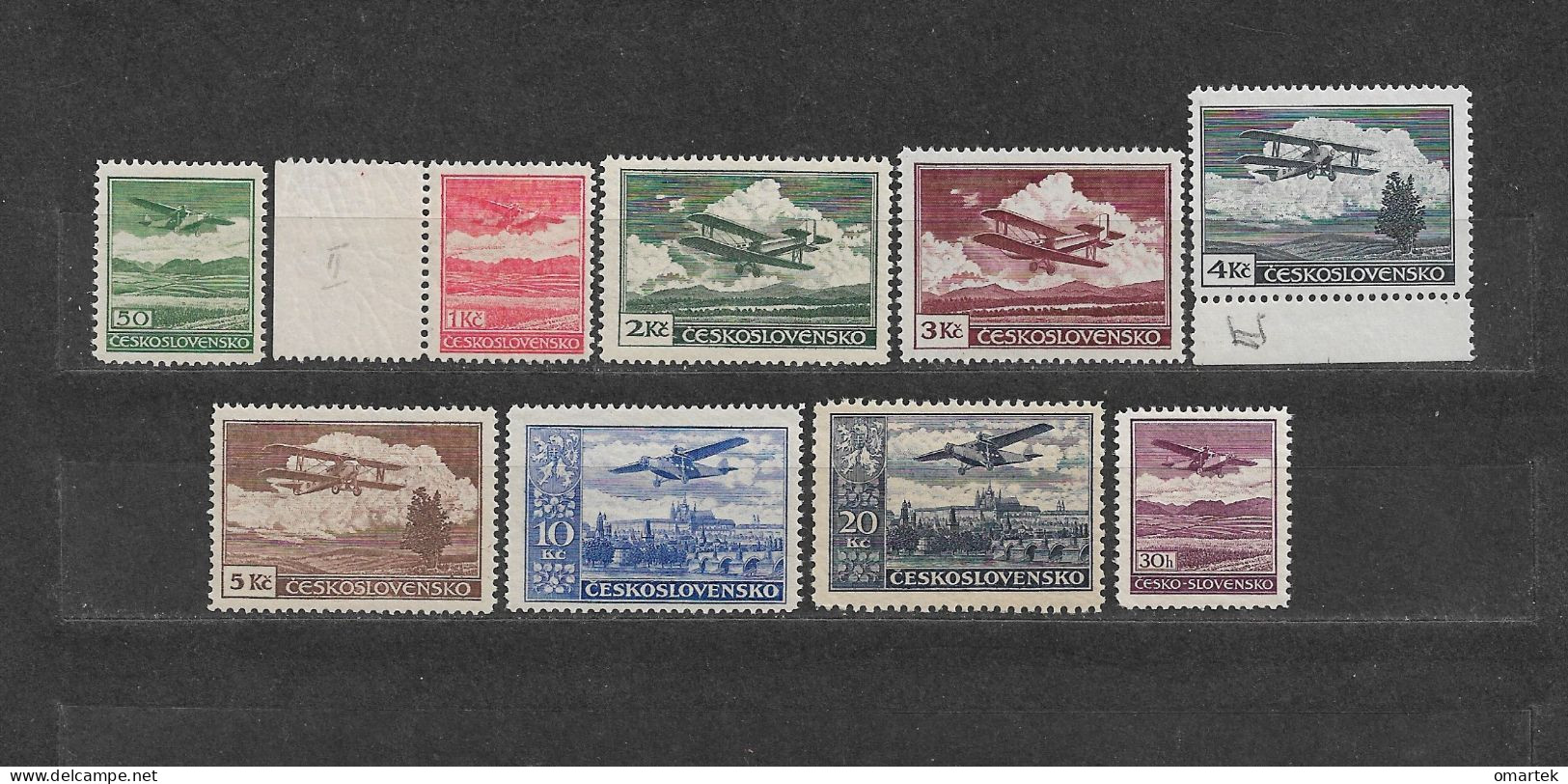 Czechoslovakia 1930 MNH ** Mi 303-310, 407 Sc C 10-17, C10x Airmail Flugpost Airpost. Aircrafts.Tschechoslowakei - Unused Stamps