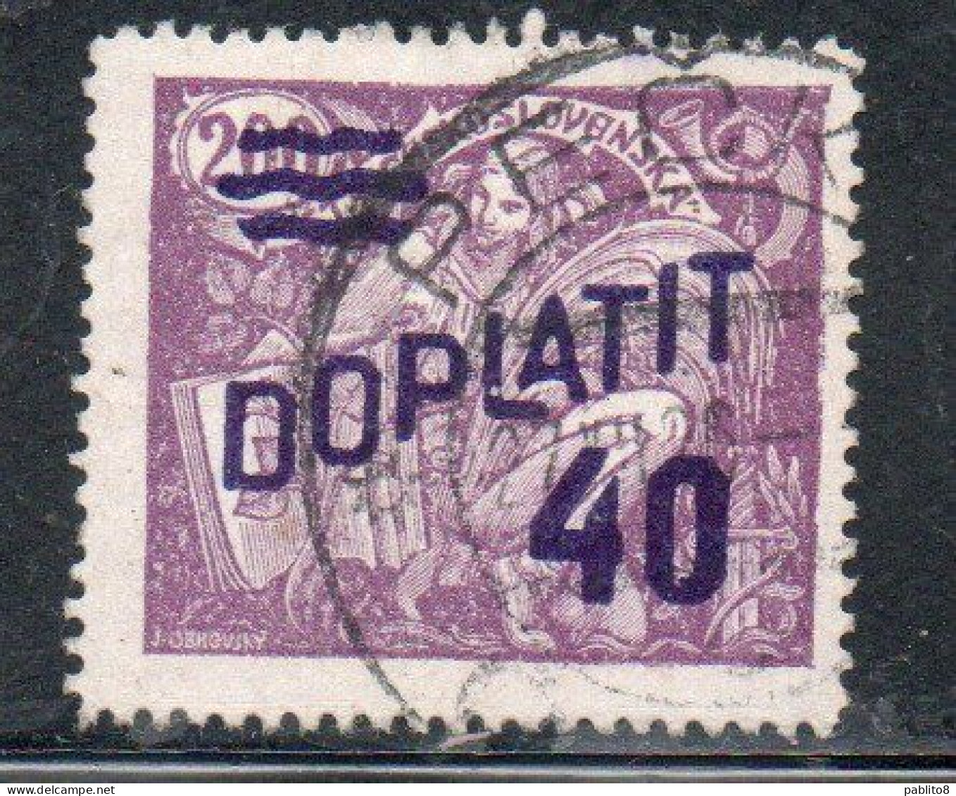 CZECH CECA CZECHOSLOVAKIA CESKA CECOSLOVACCHIA 1926 POSTAGE DUE  DOPLATIT SURCHARGED 40 On 200h USED - Postage Due