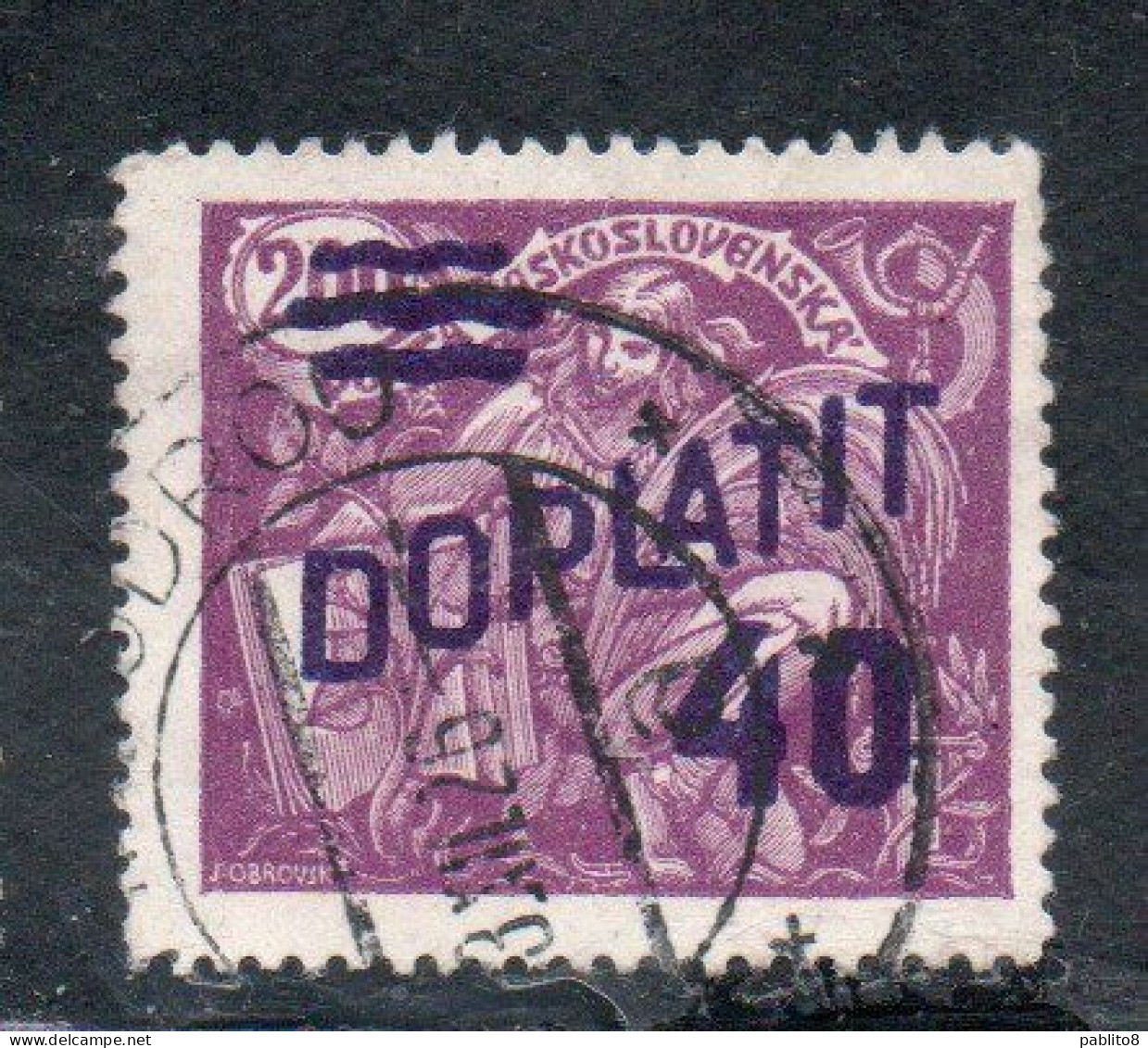 CZECH CECA CZECHOSLOVAKIA CESKA CECOSLOVACCHIA 1926 POSTAGE DUE  DOPLATIT SURCHARGED 40 On 200h USED - Timbres-taxe