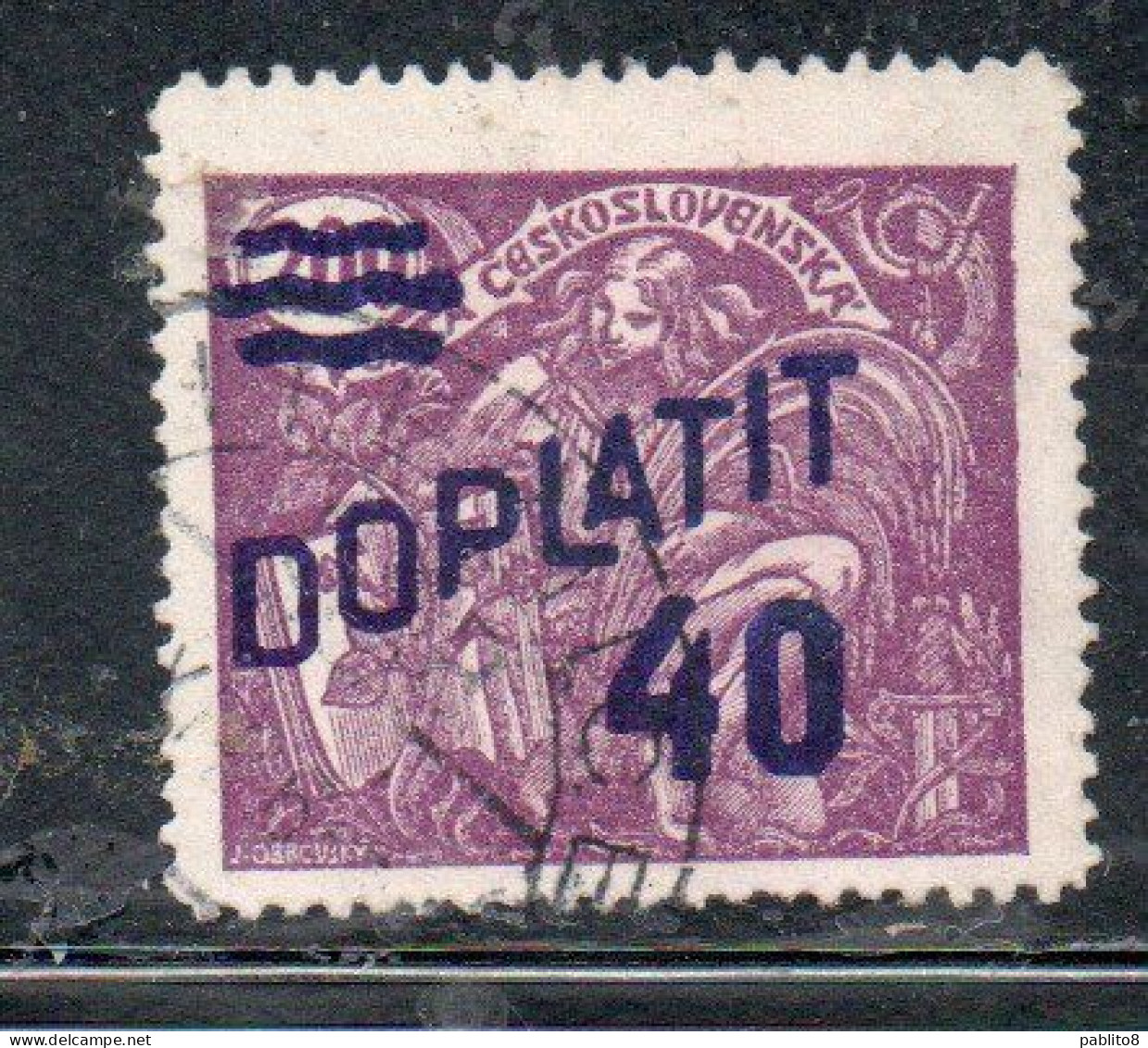 CZECH CECA CZECHOSLOVAKIA CESKA CECOSLOVACCHIA 1926 POSTAGE DUE  DOPLATIT SURCHARGED 40 On 200h USED - Postage Due