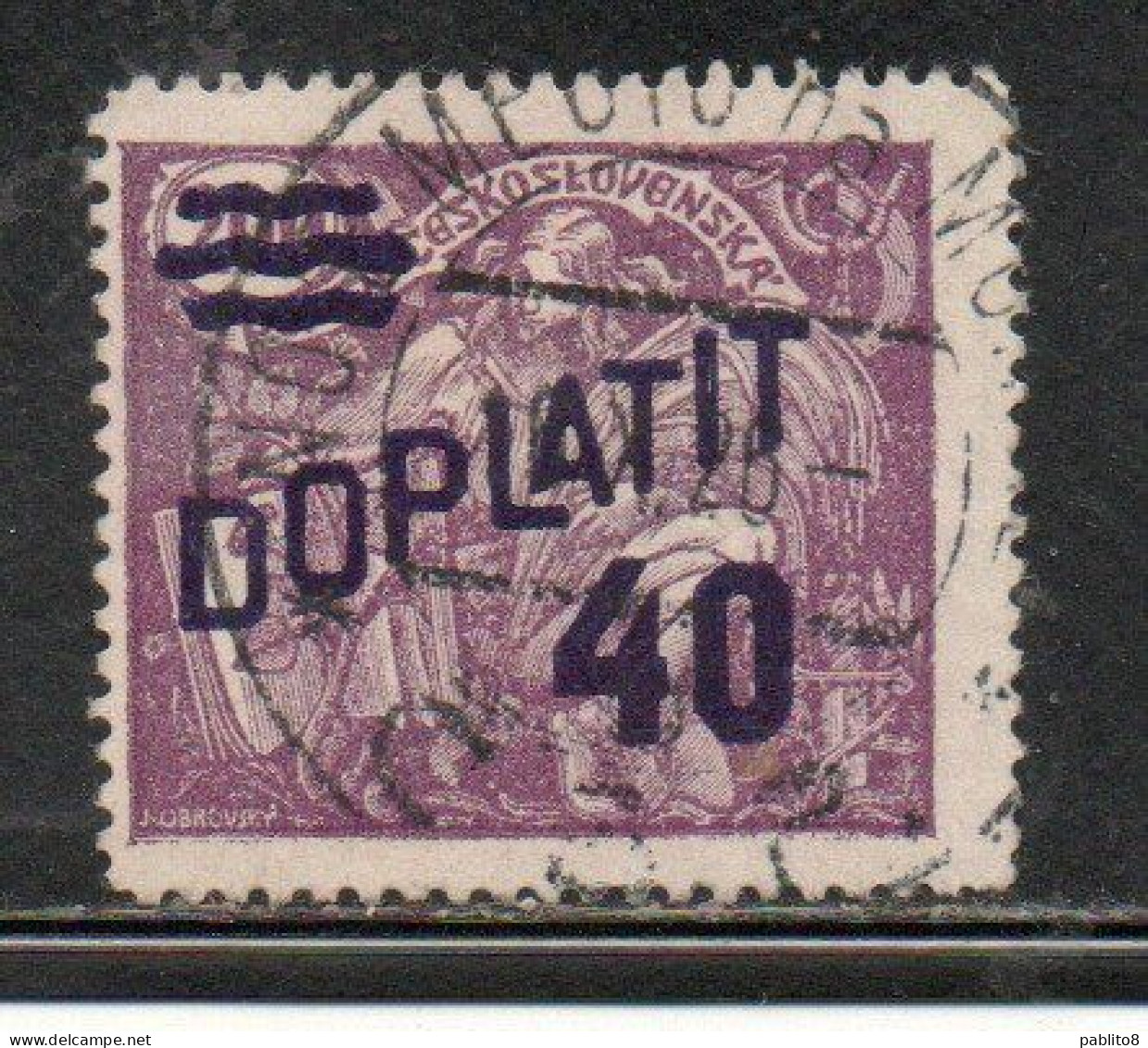 CZECH CECA CZECHOSLOVAKIA CESKA CECOSLOVACCHIA 1926 POSTAGE DUE  DOPLATIT SURCHARGED 40 On 200h USED - Postage Due