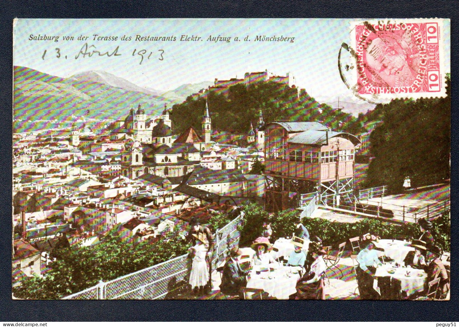 Salzburg Von Der Terasse Des Restaurants Elektr. Aufzug  A. D. Mönchsberg. 1913 - Salzburg Stadt