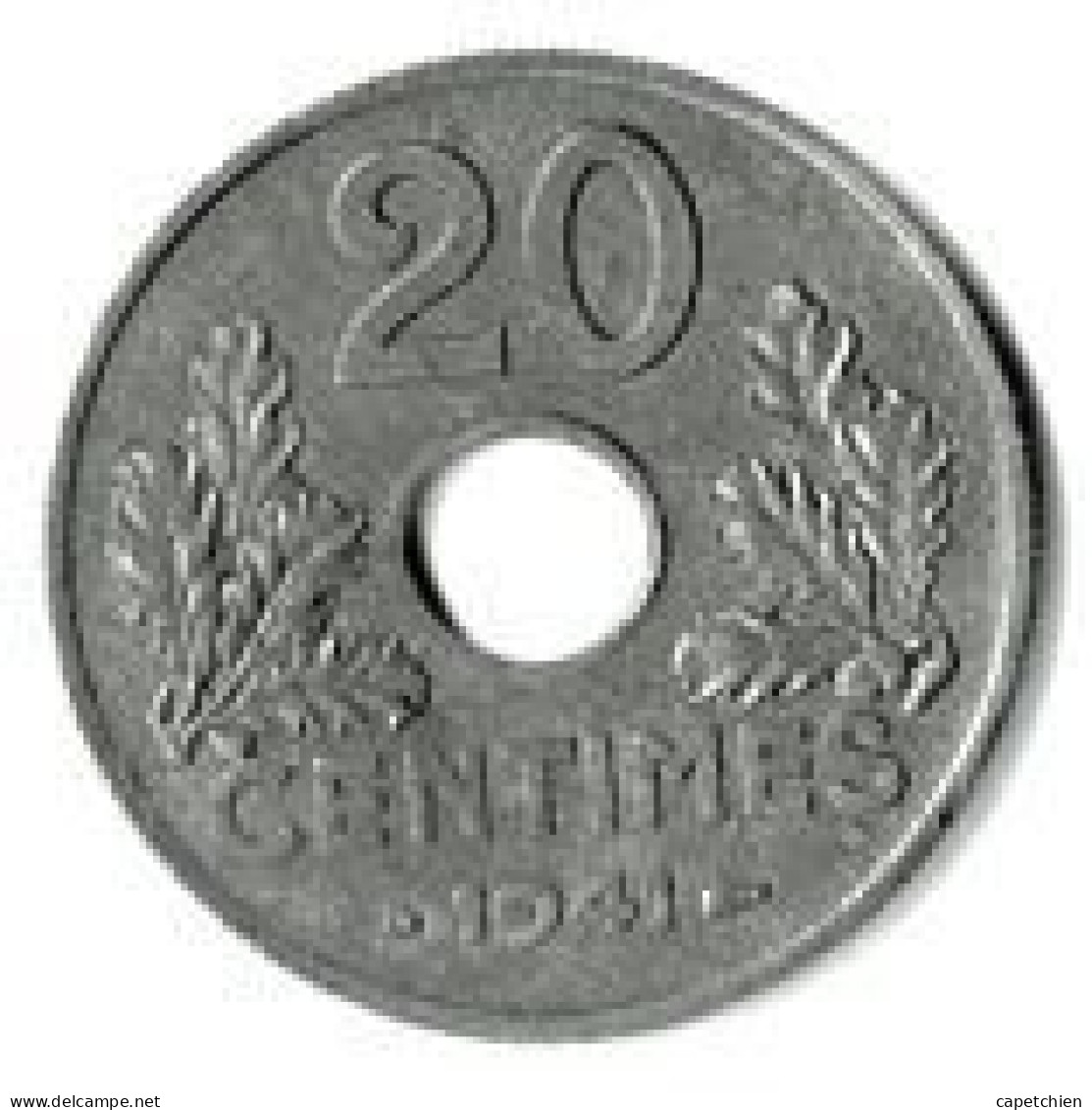 FRANCE / ETAT FRANCAIS / 20 CENTIMES / 1941 / 3.46 G / ZINC - 20 Centimes