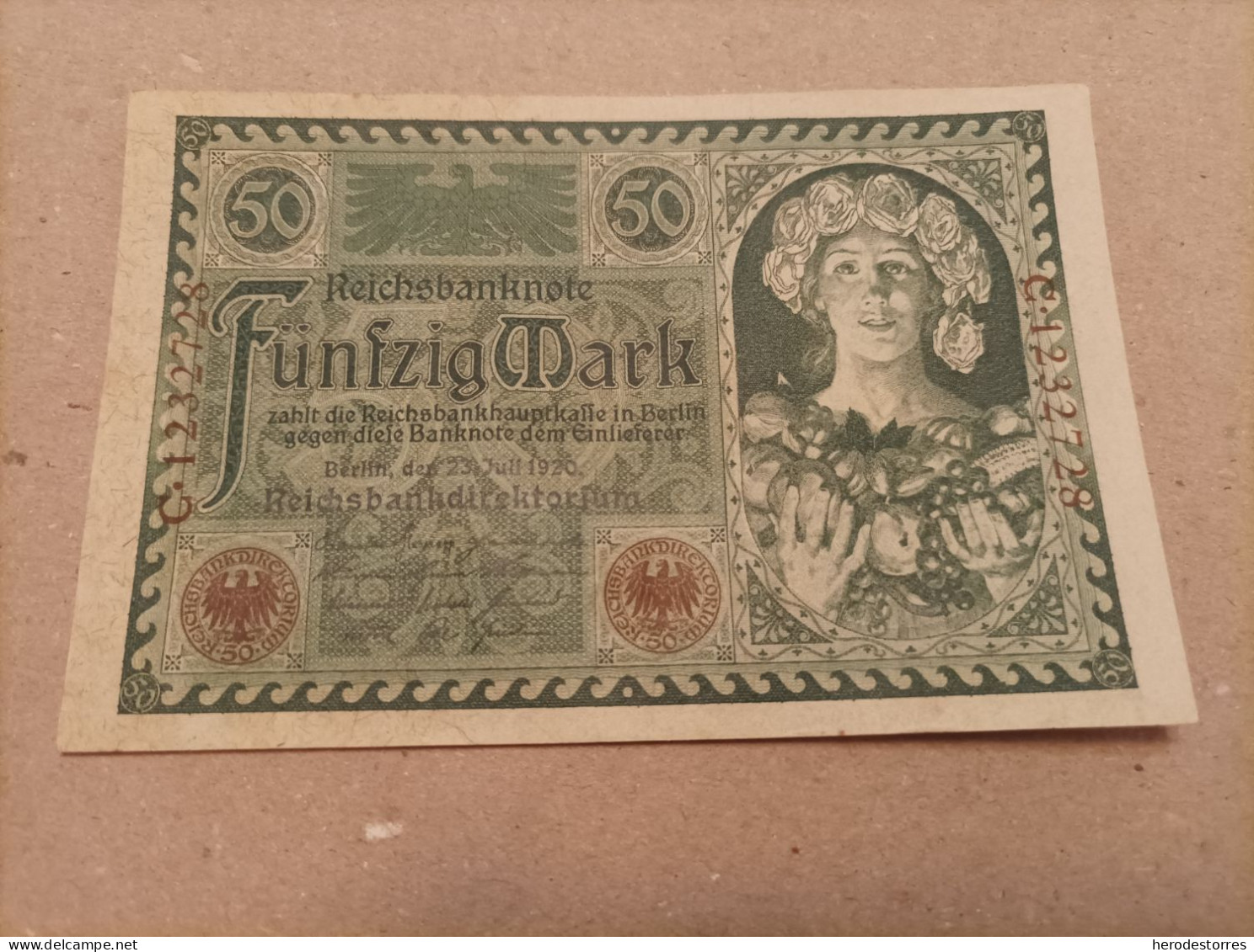 Billete De Alemania De 50 Mark, Año 1920, UNC - Zu Identifizieren