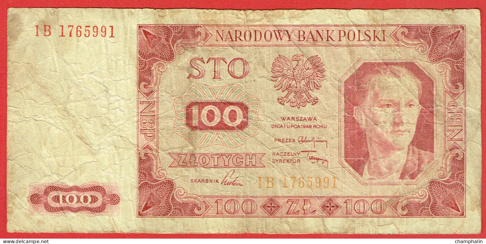 Pologne - Billet De 100 Zlotych - 1er Juillet 1948 - P139 - Pologne