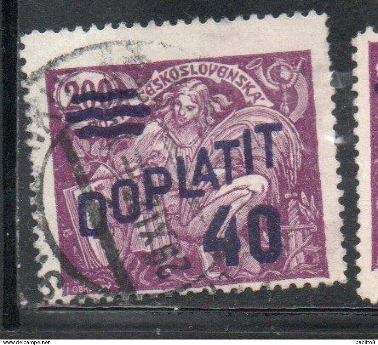 CZECH CECA CZECHOSLOVAKIA CESKA CECOSLOVACCHIA 1926 POSTAGE DUE  DOPLATIT SURCHARGED 40 On 200h USED - Postage Due