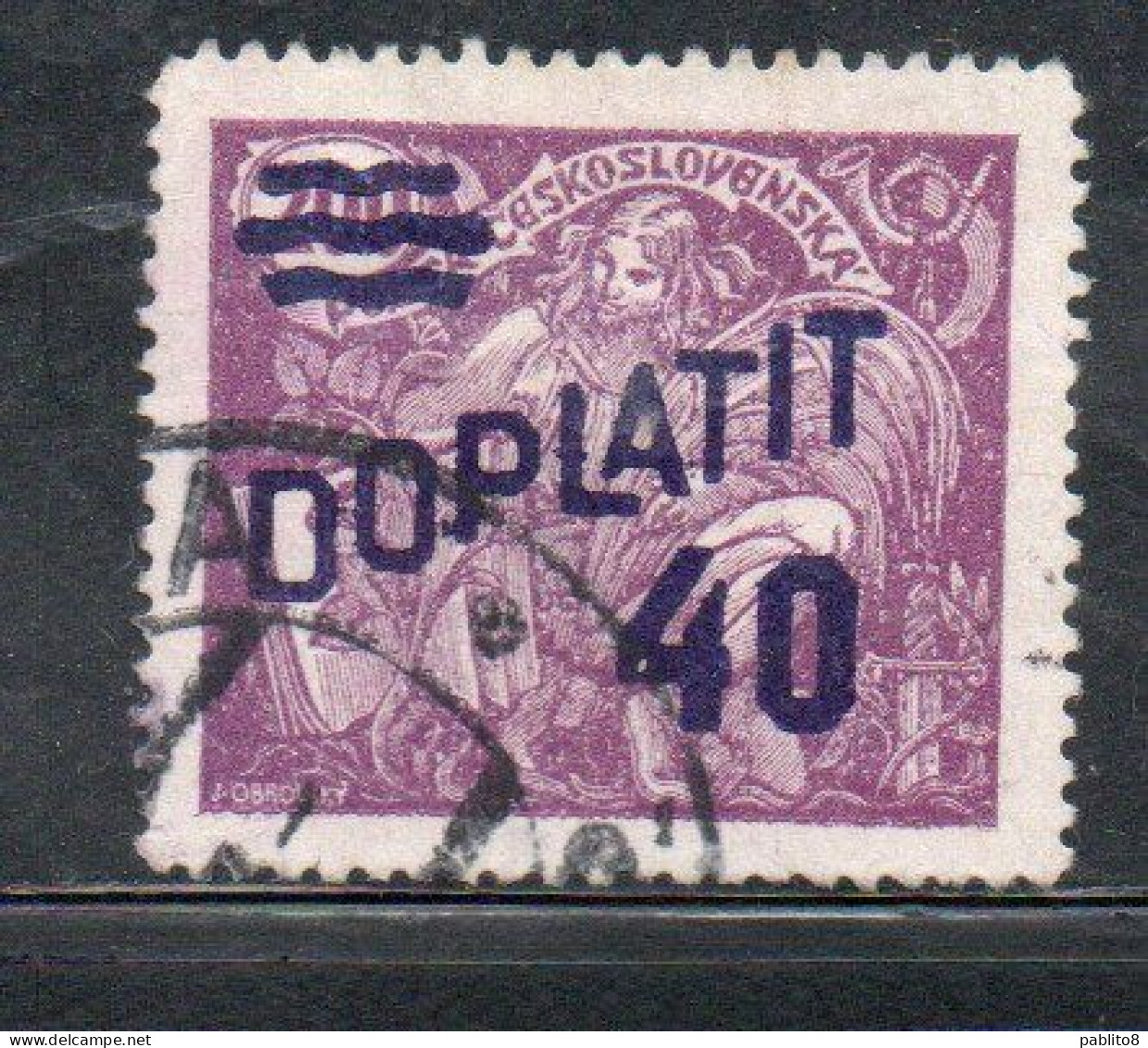 CZECH CECA CZECHOSLOVAKIA CESKA CECOSLOVACCHIA 1926 POSTAGE DUE  DOPLATIT SURCHARGED 40 On 200h USED - Postage Due