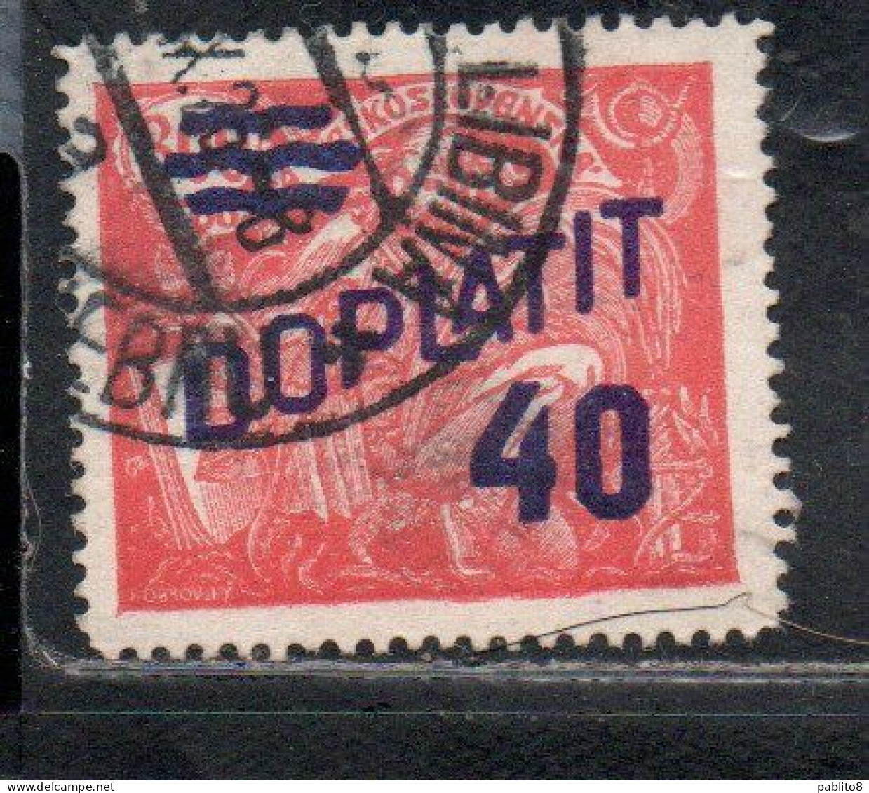 CZECH CECA CZECHOSLOVAKIA CESKA CECOSLOVACCHIA 1926 POSTAGE DUE  DOPLATIT SURCHARGED 40 On 300h USED - Postage Due