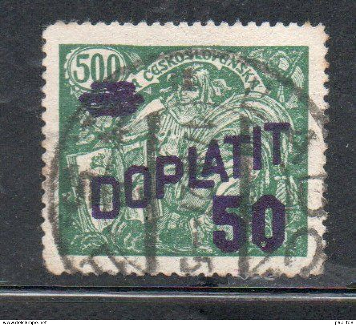 CZECH CECA CZECHOSLOVAKIA CESKA CECOSLOVACCHIA 1926 POSTAGE DUE  DOPLATIT SURCHARGED 50 On 500h USED - Postage Due