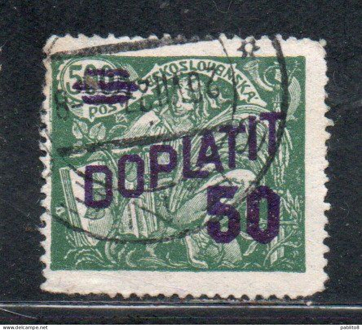 CZECH CECA CZECHOSLOVAKIA CESKA CECOSLOVACCHIA 1926 POSTAGE DUE  DOPLATIT SURCHARGED 50 On 500h USED - Postage Due