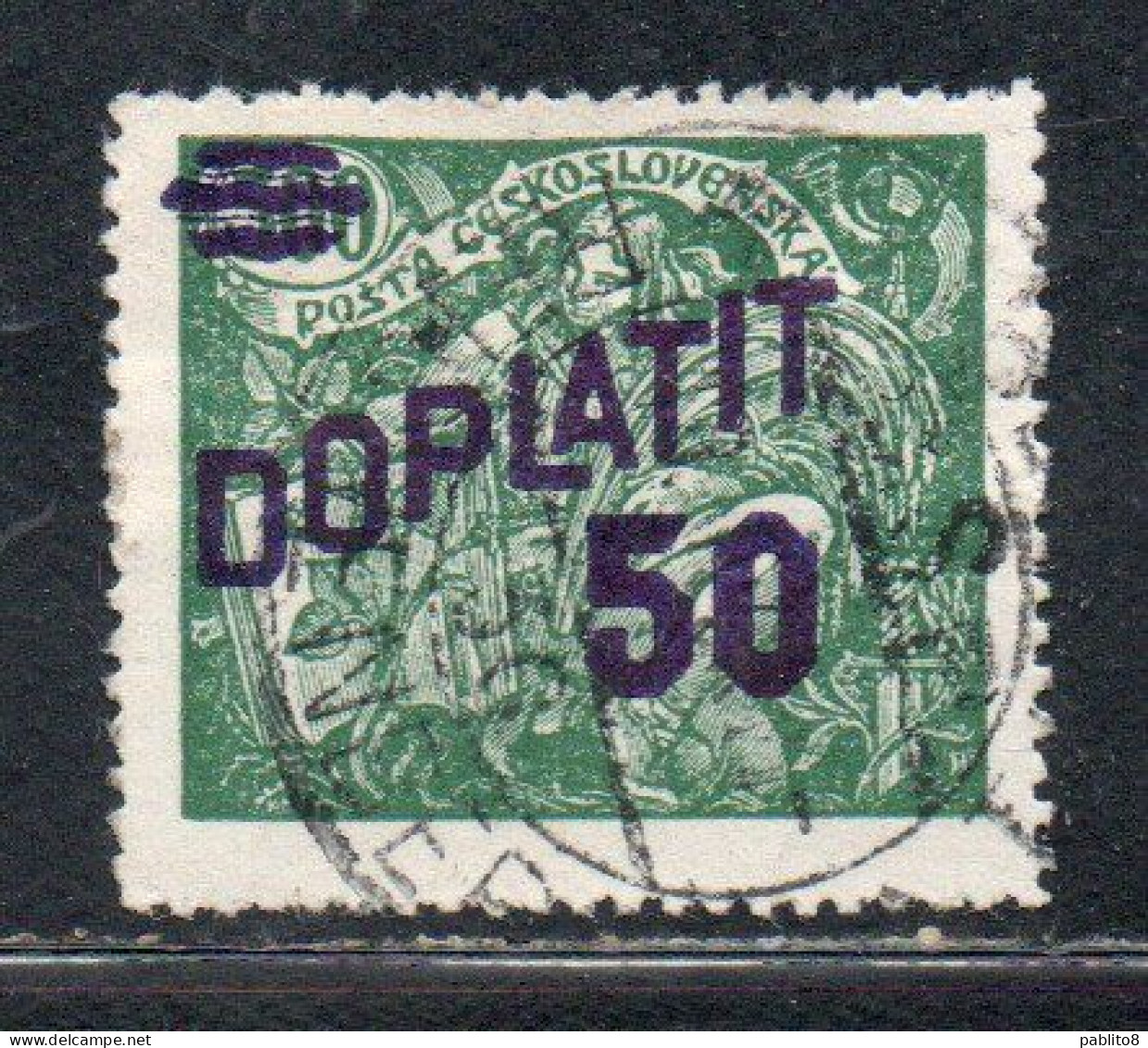 CZECH CECA CZECHOSLOVAKIA CESKA CECOSLOVACCHIA 1926 POSTAGE DUE  DOPLATIT SURCHARGED 50 On 500h USED - Timbres-taxe