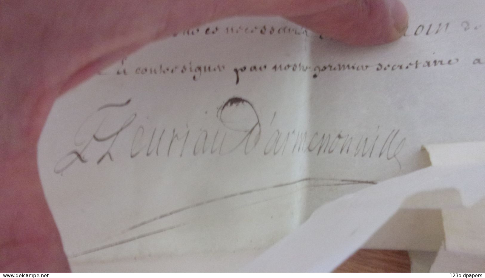 1724 Fleuriau d'Armenonville, GARDE DES SCEAUX CACHET CIRE DOUAI FLANDRES LIEVIN DANEL CHANCELLERIE CHEVALIER NOMINATION