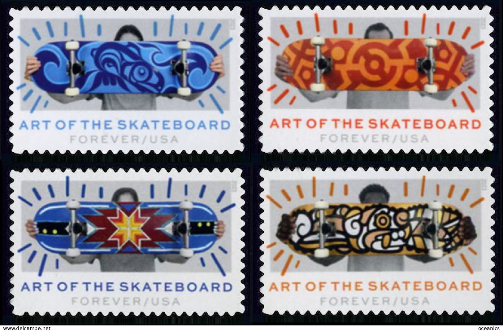 Etats-Unis / United States (Scott No.5763-66 - Art Of The Skateboard) [**] Set Of 4 - Ongebruikt