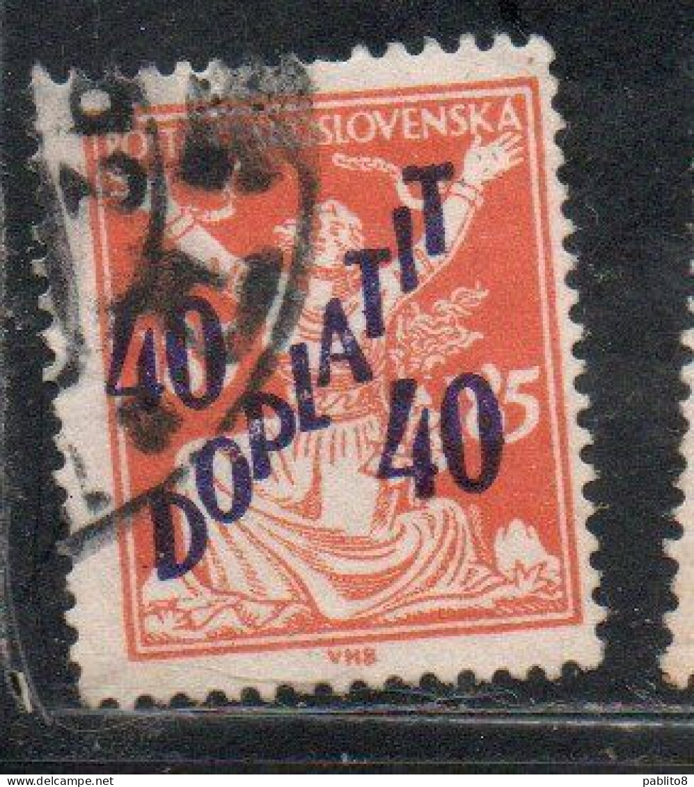 CZECH CECA CZECHOSLOVAKIA CESKA CECOSLOVACCHIA 1927 POSTAGE DUE  DOPLATIT SURCHARGED 40 On 185h USED - Timbres-taxe