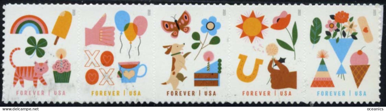 Etats-Unis / United States (Scott No.5807a - Thinking Of You) [**] Strip Of 5 - Ongebruikt