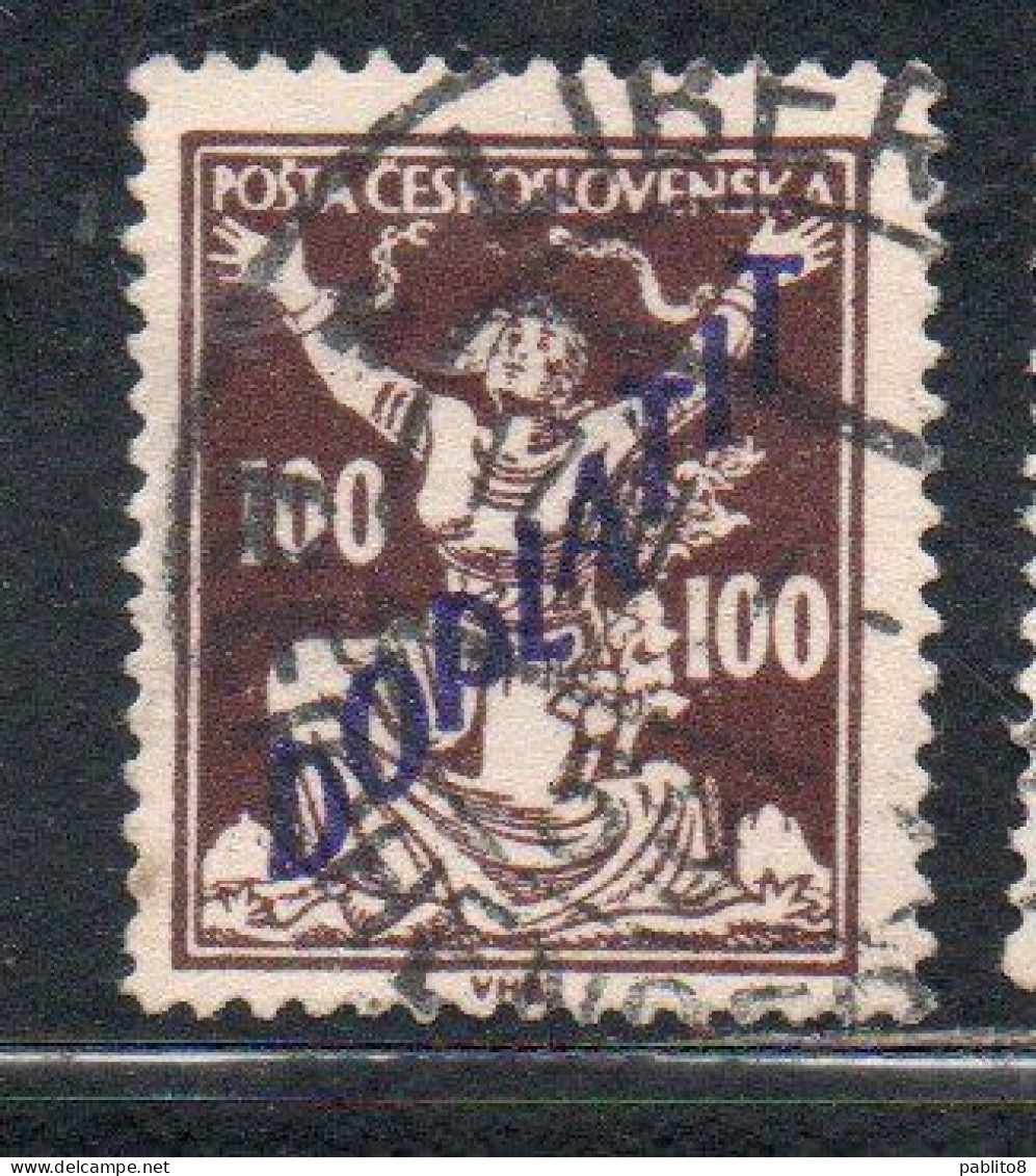 CZECH CECA CZECHOSLOVAKIA CESKA CECOSLOVACCHIA 1927 POSTAGE DUE  DOPLATIT SURCHARGED 100h USED - Postage Due