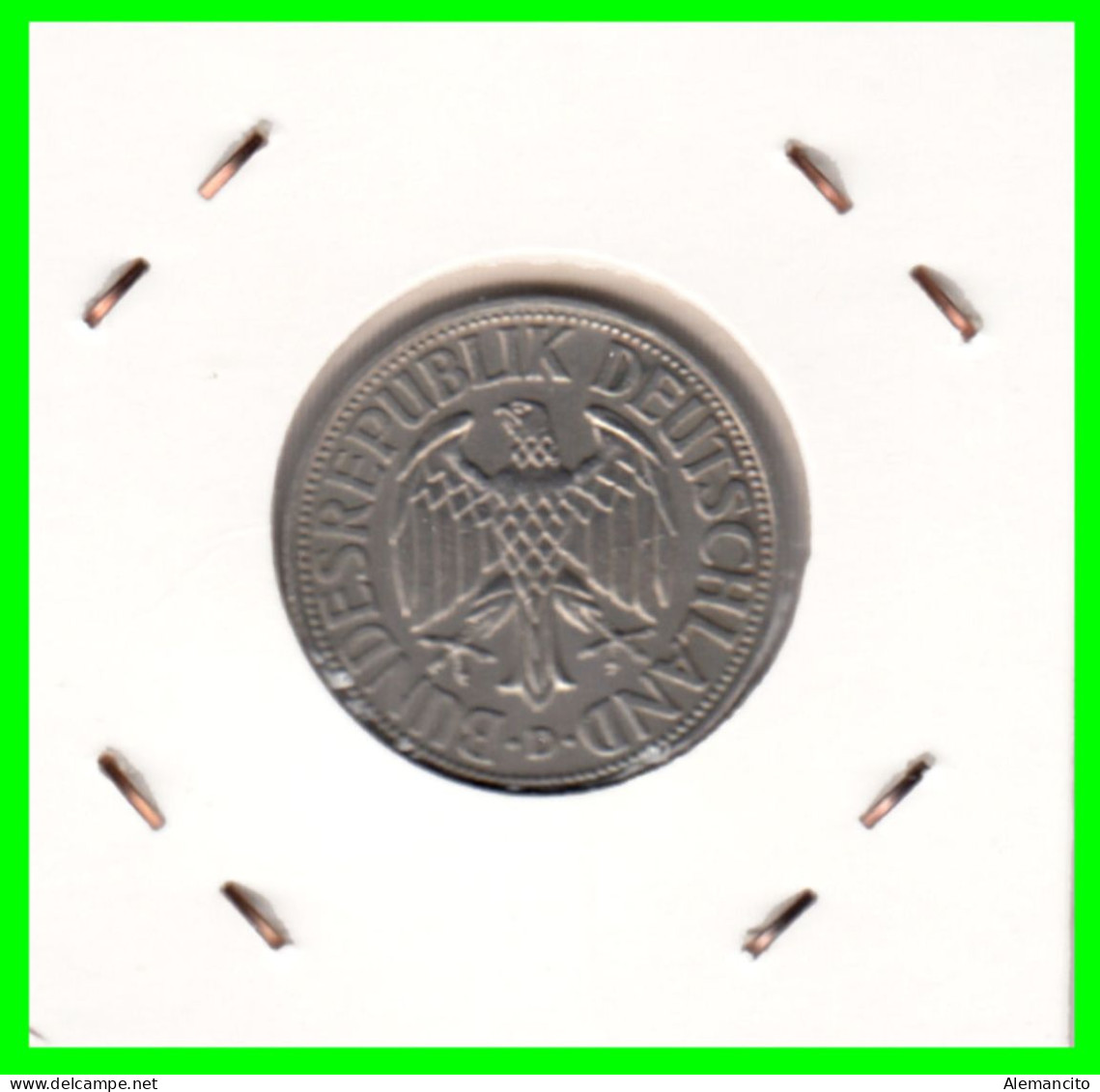 ALEMANIA FEDERAL - DEUTSCHLAND - GERMANY –  MONEDA DE LA REPUBLICA FEDERAL DE ALEMANIA DE 1.00 DM-DEL AÑO 1958 CECA-D - 1 Marco