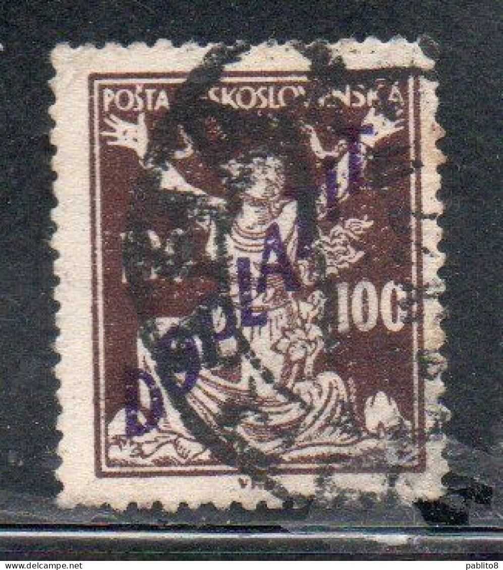 CZECH CECA CZECHOSLOVAKIA CESKA CECOSLOVACCHIA 1927 POSTAGE DUE  DOPLATIT SURCHARGED 100h USED - Timbres-taxe