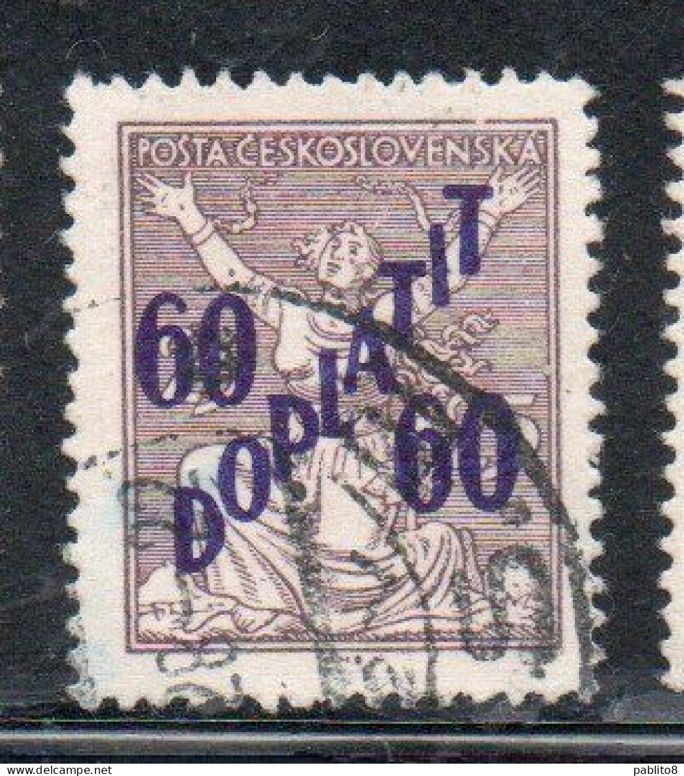 CZECH CECA CZECHOSLOVAKIA CESKA CECOSLOVACCHIA 1927 POSTAGE DUE  DOPLATIT SURCHARGED 60 On 25h USED - Timbres-taxe