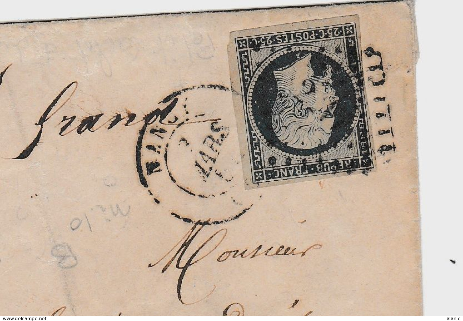 FRANCE- N°10 SEUL :LETTRE De NANCY Pour PARIS 1864-Utilisation Tardive !!!! BE - 1852 Louis-Napoleon