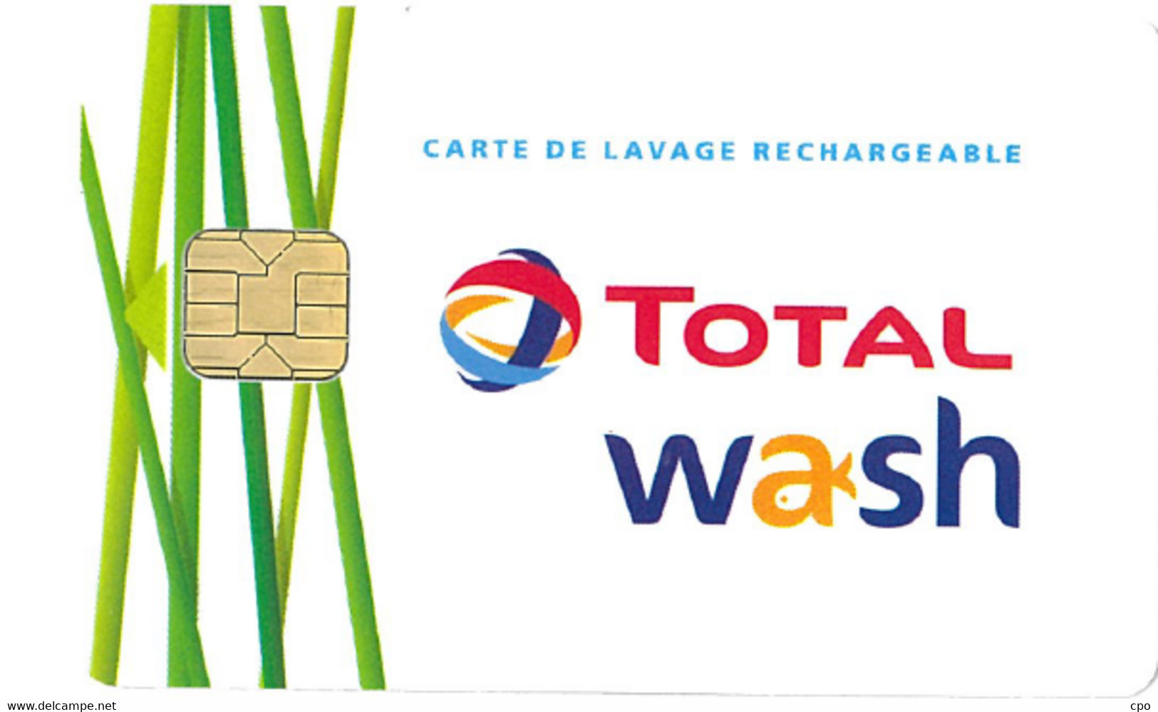 # Carte A Puce Portemonnaie Lavage Total - 1100 Stations - Plante Et Gouttes - Carte De Lavage Rechargeable - Mate - Lavage Auto